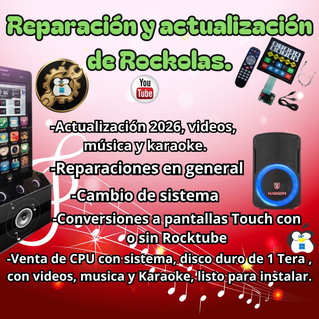 reparación y actualización de rockolas.